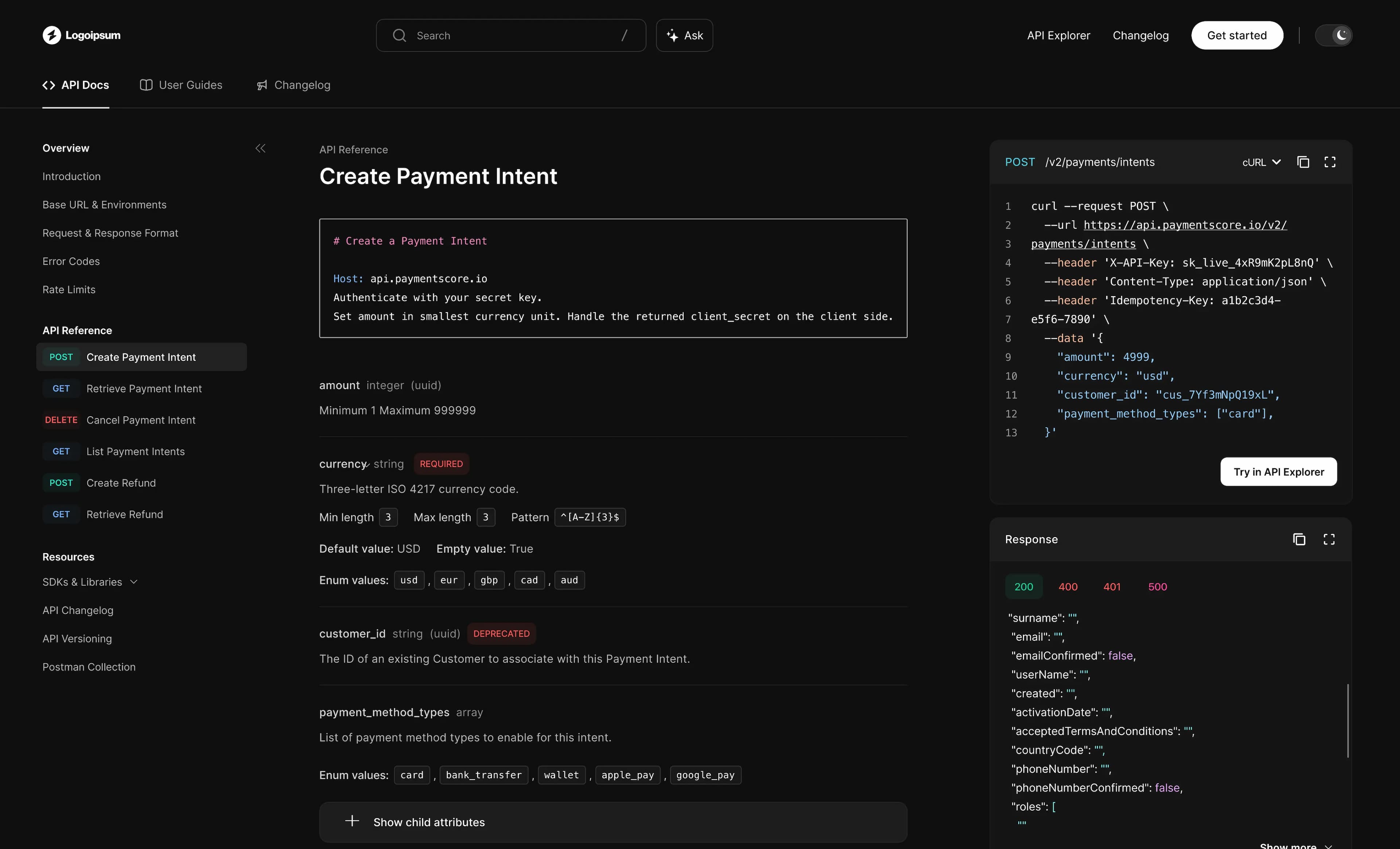 API Docs preview of the Theneo documentation portal